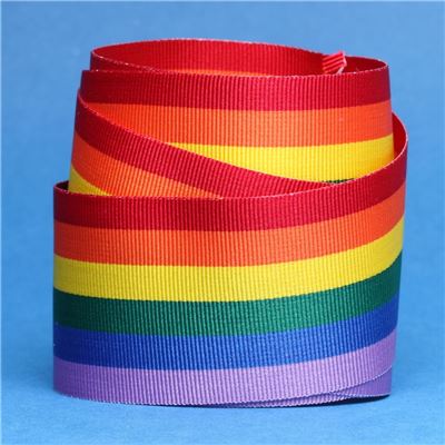 Striped Ribbon - 15mm Rainbow